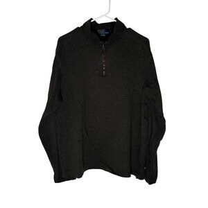 Polo By Ralph Lauren Mens Gray 1/4 Zip Pullover Sweatshirt Cotton Blend Size L